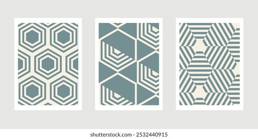3 IMÁGENES VECTORIALES DE DECORACIONES ESTÉTICAS DE PARED CON COLORES SIMPLES