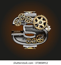 3 vector letter with gears