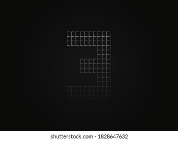 3 vector number made of metal chain link fence. For logo, brand label, design elements, application and more. 

