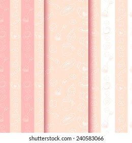 3 Vector tea seamless pattern