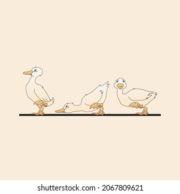 
3 vector walking duckling gesture