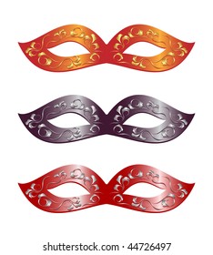 3 versions of carnival masks. Vector-Illustration