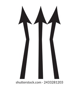 3 way direction icon. 3 way arrows vector icon. Arrows direction icon.