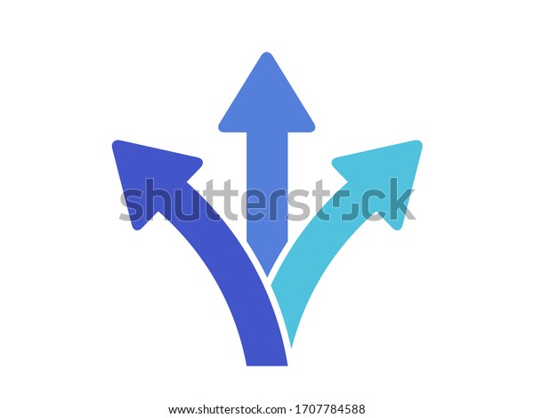 3 Way Direction Icon 3 Way Stock Vector (Royalty Free) 1707784588 ...