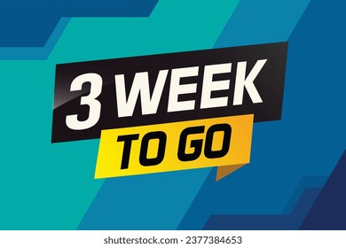 3 semanas para ir concepto de palabra ilustración vector y estilo 3d para usar página de inicio, plantilla, ui, web, aplicación móvil, afiche, banner, volante, fondo, tarjeta de regalo, cupón