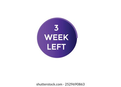 3 semanas esquerda, ícone, stile, temporizador, contagem regressiva, relógio, tempo, fundo, modelo, 3 semanas esquerda contagem regressiva, adesivo, banner esquerdo, negócio, venda, botão de etiqueta
