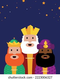 3 wise man with stars illustration