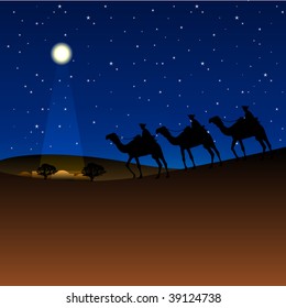 3 wise men christmas vector theme