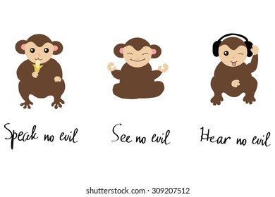 3 wise modern monkeys