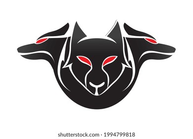 3 wolf logo design vector illustration svg