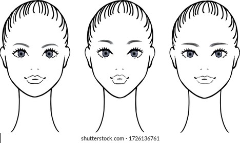 3 mujeres con caras diferentes
