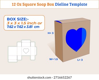 3 x 1,5 x 3 Zoll 12 Oz Herz Form Fenster Seifenbox
