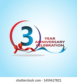 3 Year Anniversary celebration Vector Template Design Illustration