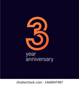3 Year Anniversary Celebration Vector Template Design Illustration