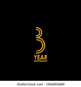 3 Year Anniversary Celebration Vector Template Design Illustration