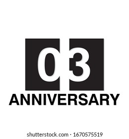 Ilustración de diseño de plantillas vectoriales de celebración de 3 años