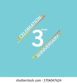
3 year anniversary celebration, vector design for celebrations, invitation cards and greeting cards