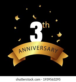 3 year anniversary celebration, vector design for celebrations, invitation cards and greeting cards