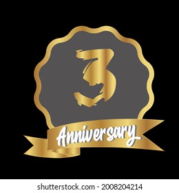 3 year anniversary celebration, vector design for celebrations, invitation cards and greeting cards