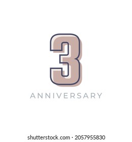 3 Year Anniversary Celebration Vector. Happy Anniversary Greeting Celebrates Template Design Illustration