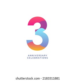 3 year anniversary design template. vector template illustration