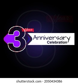 3 year Anniversary logotype design, Celebrating Anniversary Colorful Logo for celebration event, invitation, greeting, web template