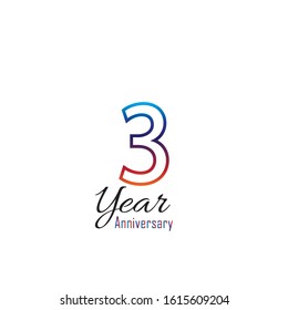 3 Year Anniversary Vector Template Design Illustration.