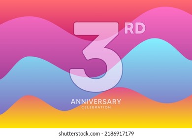 3 Year Anniversary Vector Template Design Illustration
