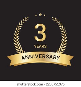 3 Year anniversary vectors and illustrations logo