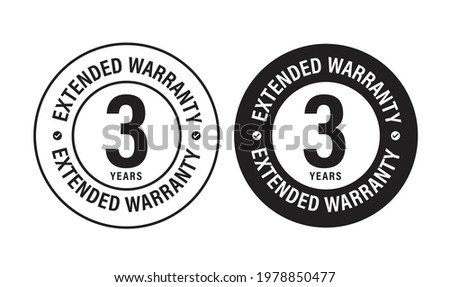 3 year extended warranty vector symbol, eCommerce abstract
