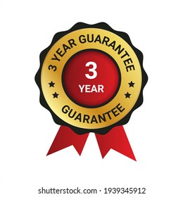 3 year guarantee badge, label illustration, Extended warranty Guarantee Brand,3 year warranty, emblem, label, logo