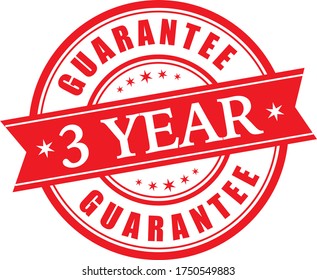 3 Year guarantee stamp vector logo image.
Guarantee vector stock photos. 
Guarantee vector logo illustration.