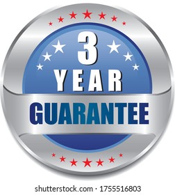 3 Year guarantee stamp vector logo images, Guarantee vector stock photos, Guarantee vector illustration of logo.