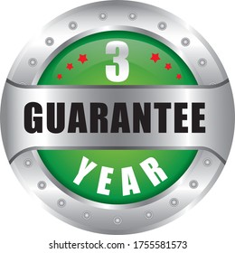 3 Year Guarantee stamp vector logo images, Guarantee vector stock photos, Guarantee vector illustration of logo