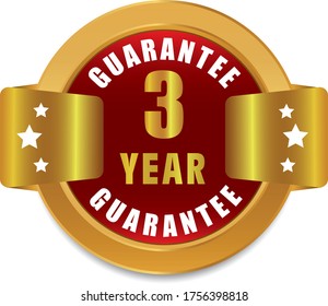 3 Year Guarantee stamp vector logo images, Guarantee vector stock photos, Guarantee vector illustration of logo