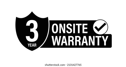 3 Year Onsite Warranty Vector Icon, Three Year Warranty Abstract.