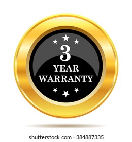 3 Year Warranty Icon. Internet Button On White Background. EPS10 Vector.
