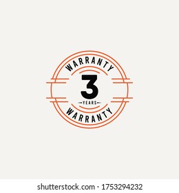 3 Year Warranty Logo Icon Vector Template Design Illustration