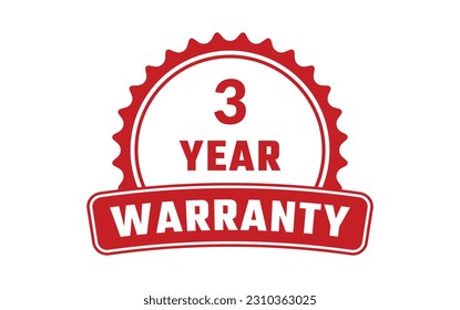 3 Year Warranty Rubber Stamp