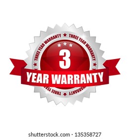 3 Year Warranty Seal Red