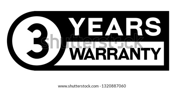 3 Year Warranty Stamp On White Stock Vector (Royalty Free) 1320887060 ...