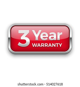 3  Year Warranty Vector Badge, Silver