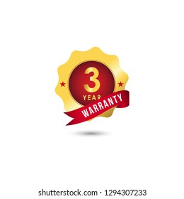 3 Year Warranty Vector Template Design Illustration
