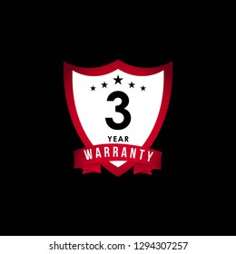3 Year Warranty Vector Template Design Illustration