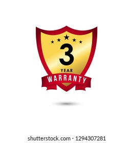 3 Year Warranty Vector Template Design Illustration