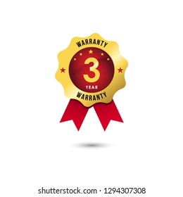 3 Year Warranty Vector Template Design Illustration