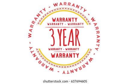 3 year warranty vintage grunge black rubber stamp guarantee background