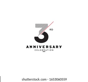 3 years anniversary or birthday celebration design template Vector.
