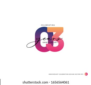 3 years anniversary or birthday celebration design template Vector.
