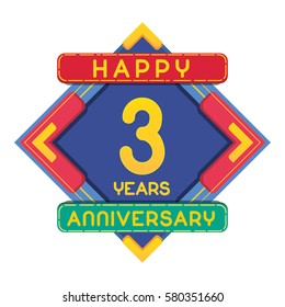 3 Years Anniversary Celebration Design.